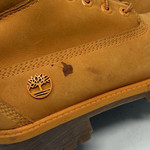 Timberland Premium Waterproof Boots Kids Size 2 Orange Nubuck Leather Insulated - Picture 4 of 16